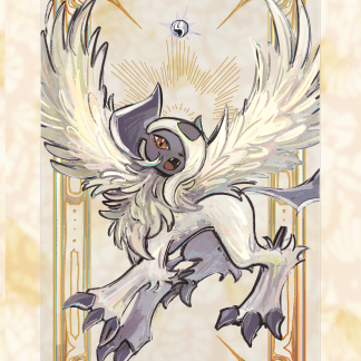 3.2x6" Clear Print/Wide Bookmark With Foil (Rose Gold+Silver Laser) - Mega Absol