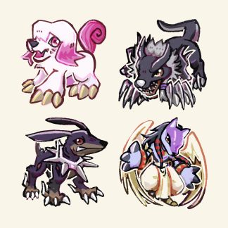 Labramon - Dobermon - Cerberusmon - Anubismon Linking Charm